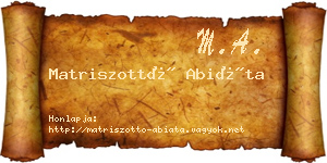Matriszottó Abiáta névjegykártya